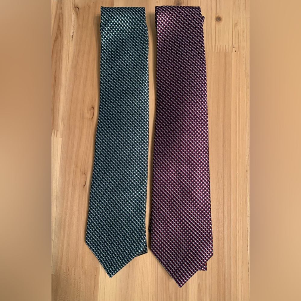 Nautica Stylish Green and Purple 100% Silk Ties EUC